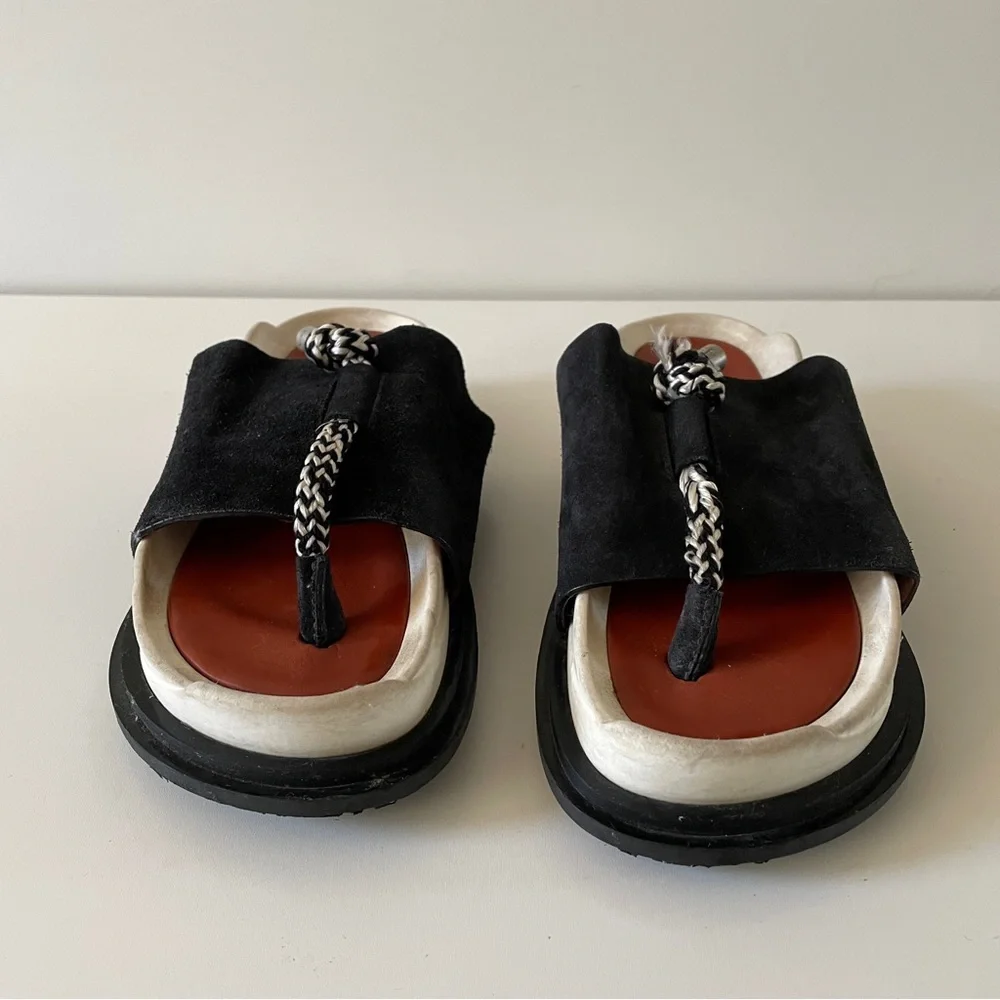Acne Studios Suede Modern Thong Sandal Size 36 6 Rope Knot Platform - Picture 2 of 7